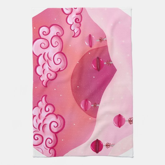 Lollipops und hübsche Wolken Geschirrtuch (Vertikal)