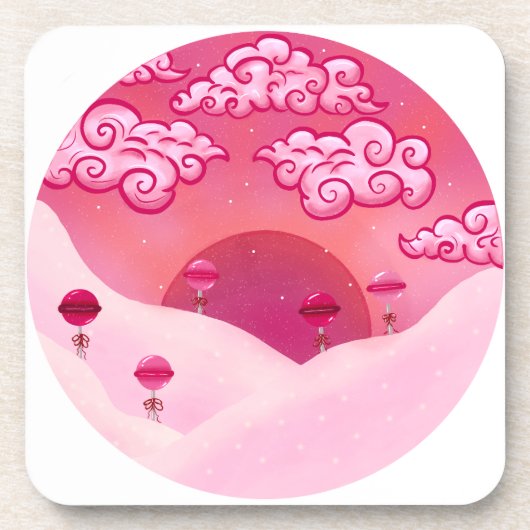 Lollipops und hübsche Wolken Getränkeuntersetzer (Vorderseite)