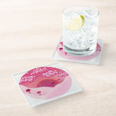 Lollipops und hübsche Wolken Glasuntersetzer (Schrägansicht)