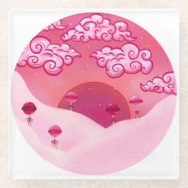 Lollipops und hübsche Wolken Glasuntersetzer