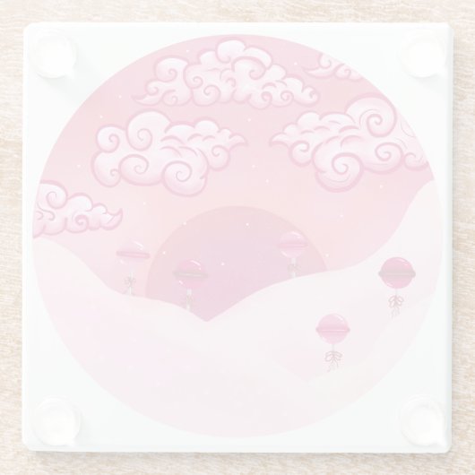 Lollipops und hübsche Wolken Glasuntersetzer (Rückseite)