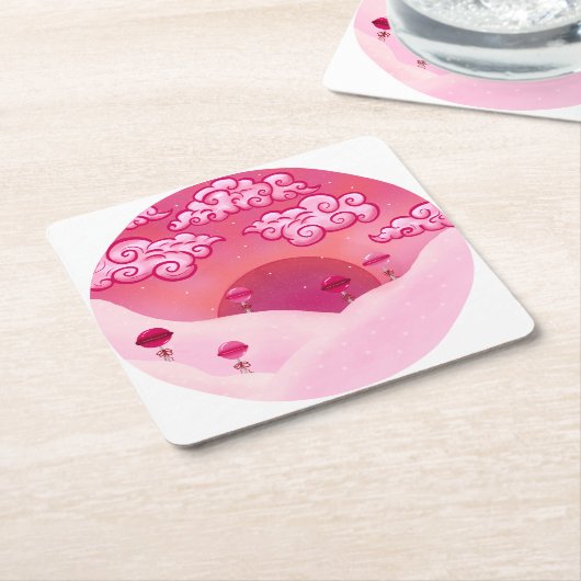 Lollipops und hübsche Wolken Rechteckiger Pappuntersetzer (angewinkelt)