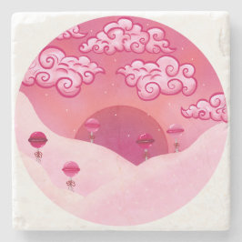 Lollipops und hübsche Wolken Steinuntersetzer