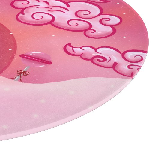 Lollipops und hübsche Wolkendarstellung Schneidebrett (Ecke)