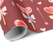 Lollipops und Pfeile Geschenkpapier (Rolleneckpunkt)