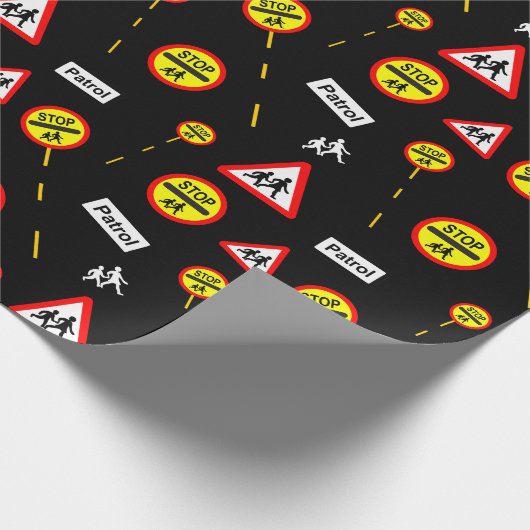 Lollipops und Sicherheitszeichen Geschenkpapier (Ecke)