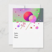 Lollipops und Süßigkeiten zum Geburtstag Einladung (Rückseite)