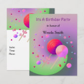 Lollipops und Süßigkeiten zum Geburtstag Einladung (Vorne/Hinten)