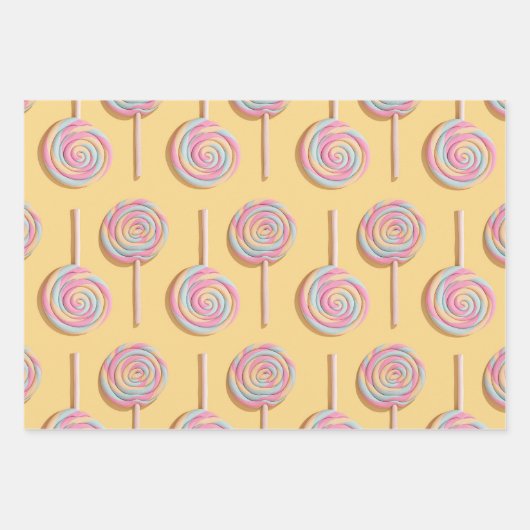 Lollipops Wrapping Paper Geschenkpapier Set (Vorderseite 3)