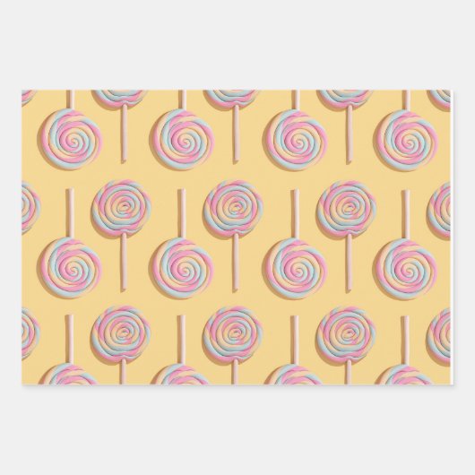 Lollipops Wrapping Paper Geschenkpapier Set (Vorderseite 2)