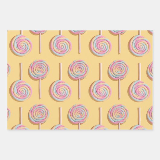 Lollipops Wrapping Paper Geschenkpapier Set (Vorderseite)