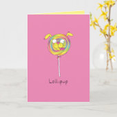 Lollipup - Lollipop-Puppy-Grußkarte Karte (Gelbe Blume)