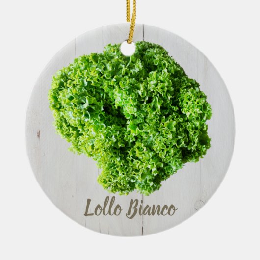 Lollo Bianco Salad Salat Blätter für Veganer Keramik Ornament (Vorne)