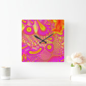 LollyPoP 3D fixiertes GlasFraktal Quadratische Wanduhr (Zuhause)