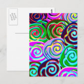 Lollypop-Muster Postkarte (Vorne/Hinten)