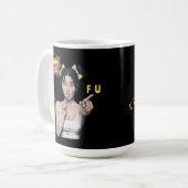 Lollypop Popart Mädchen Und FU Kaffeetasse (Vorderseite Links)