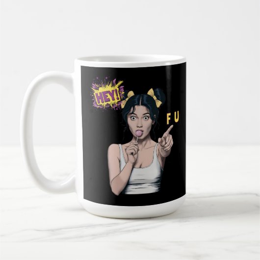 Lollypop Popart Mädchen Und FU Kaffeetasse (Links)