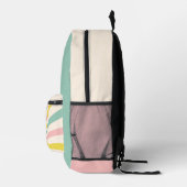 'Lollypop Vibes', Retro-Pastellwirbel Bedruckter Rucksack (Rechts)