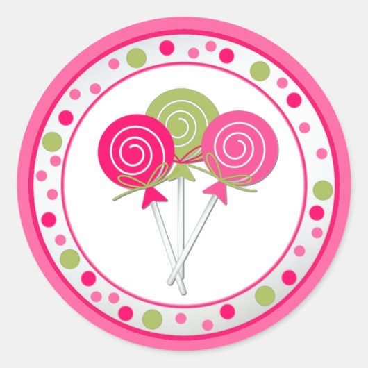 Lollypops Geburtstagsparty-Aufkleber Runder Aufkleber (Vorderseite)