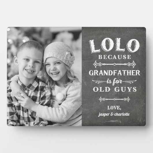 Lolo Großvater Vatertag Kinder Foto Fotoplatte (Vorderseite)