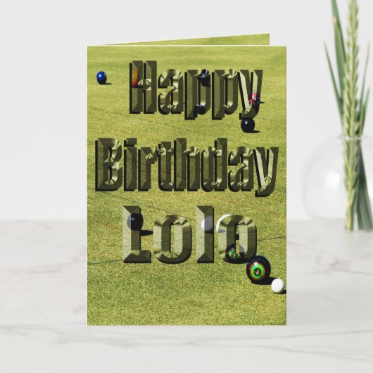 Lolo Lawn Bowls Birthday Card, Karte (Vorderseite)