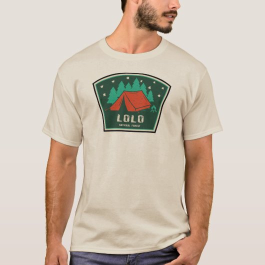 Lolo National Forest Montana Camping T-Shirt (Vorderseite)
