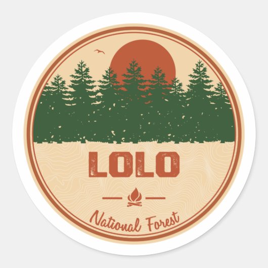 Lolo National Forest Runder Aufkleber (Vorderseite)