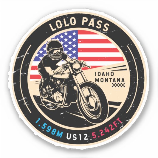 Lolo Pass Idaho Motorrad Aufkleber (Vorderseite)