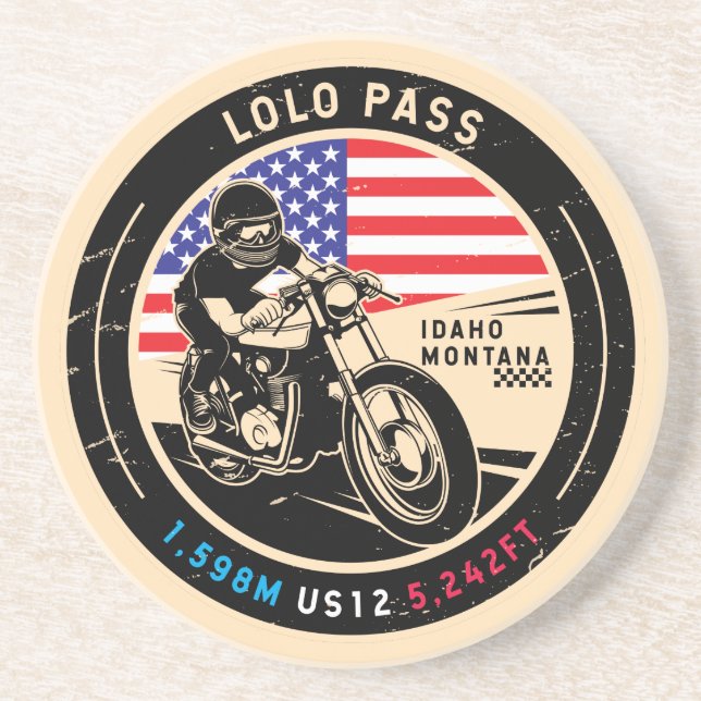 Lolo Pass Idaho Motorrad Getränkeuntersetzer (Vorne)