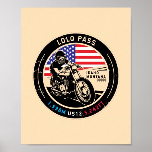 Lolo Pass Idaho Motorrad Poster (Vorne)