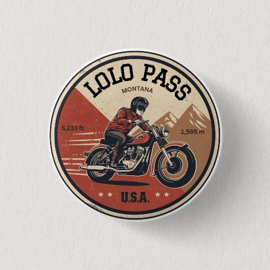 Lolo Pass Road Oregon Motorradtour Button (Vorderseite)