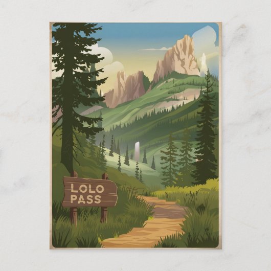 Lolo Pass Vintag Postkarte (Vorderseite)