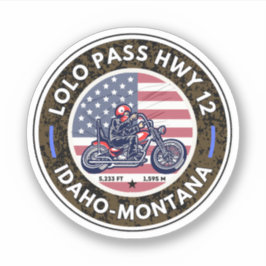 Lolo Passstrasse Oregon Motorradtour Aufkleber