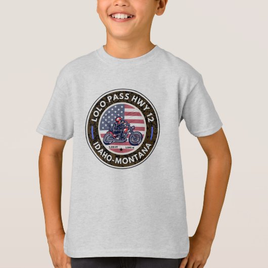 Lolo Passstrasse Oregon Motorradtour T-Shirt (Vorderseite)