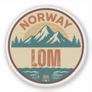 Lom, Norge Norwegen Aufkleber