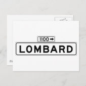 Lombard St., San Francisco Street Sign Postkarte (Vorne/Hinten)