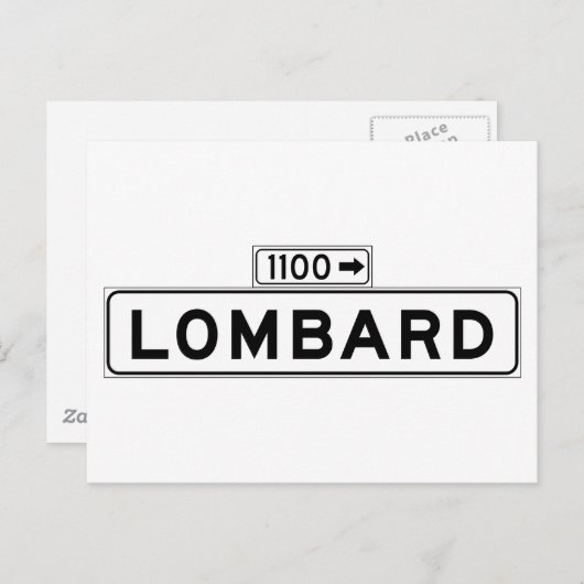 Lombard St., San Francisco Street Sign Postkarte (Vorne/Hinten)