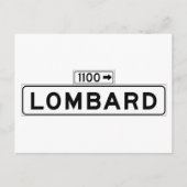 Lombard St., San Francisco Street Sign Postkarte (Vorderseite)