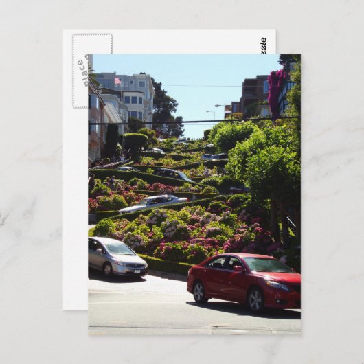 Lombard-Straße Postkarte (Vorne/Hinten)