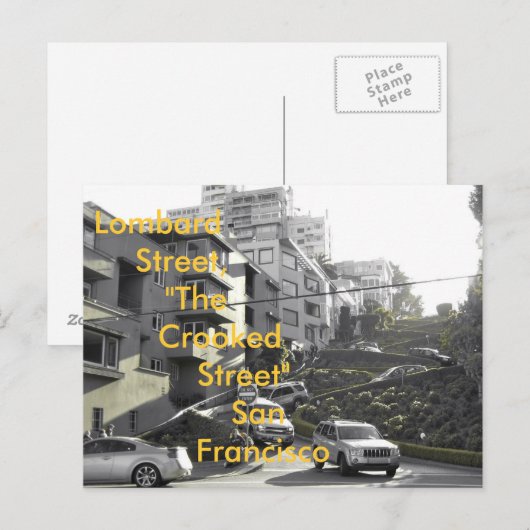 Lombard-Straße Postkarte (Vorne/Hinten)