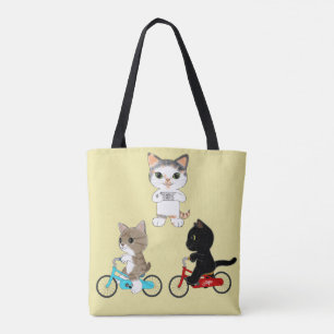 Lombard-Straßen-Katzen mit drei Fahrrad-Katzen Tasche