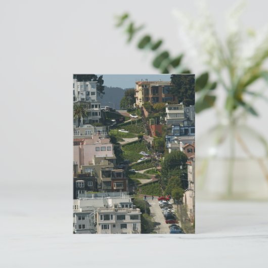 Lombard Street in San Francisco Americas Crookedes Postkarte (Stehend Vorderseite)