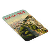Lombard Street, San Francisco | Vintage Retro Magnet (Rechte Seite)