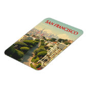 Lombard Street, San Francisco | Vintage Retro Magnet (Linke Seite)