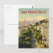 Lombard Street, San Francisco | Vintage Retro Postkarte (Vorne/Hinten)