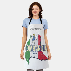 Lombardei Italien Retro-Regionskarte Vintage-Souve Schürze