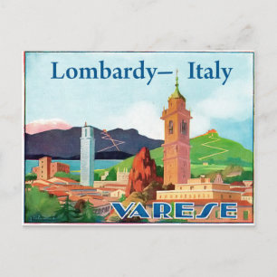 Lombardei, Italien, Varese, Stadtansicht, Berge Postkarte