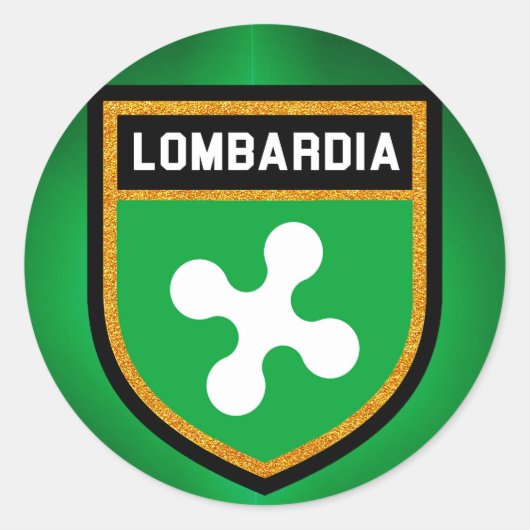 Lombardia-Flagge Runder Aufkleber (Vorderseite)