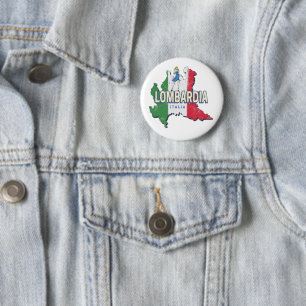 Lombardy Italien Retro Region Karte Vintag Souveni Button