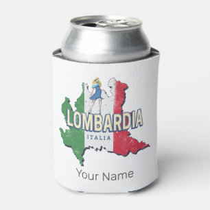 Lombardy Italien Retro Region Karte Vintag Souveni Dosenkühler